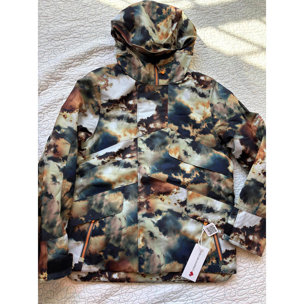 Obermeyer Boy's Gage Ski Jacket Size Medium (10/12) Amber Cloud Pattern